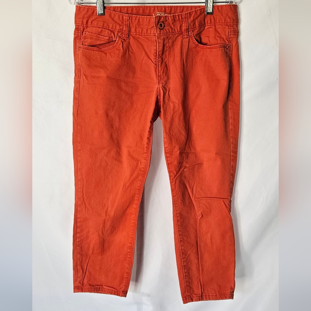 Ann Taylor Loft Modern Crop Pants in Bright Orange Size 28/6